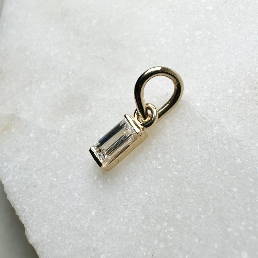 Lab Grown Diamond Dangle Charm | 14k Yellow Gold