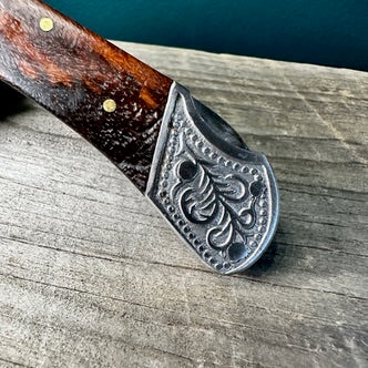 Damascus Steel and Walnut Utility Knife