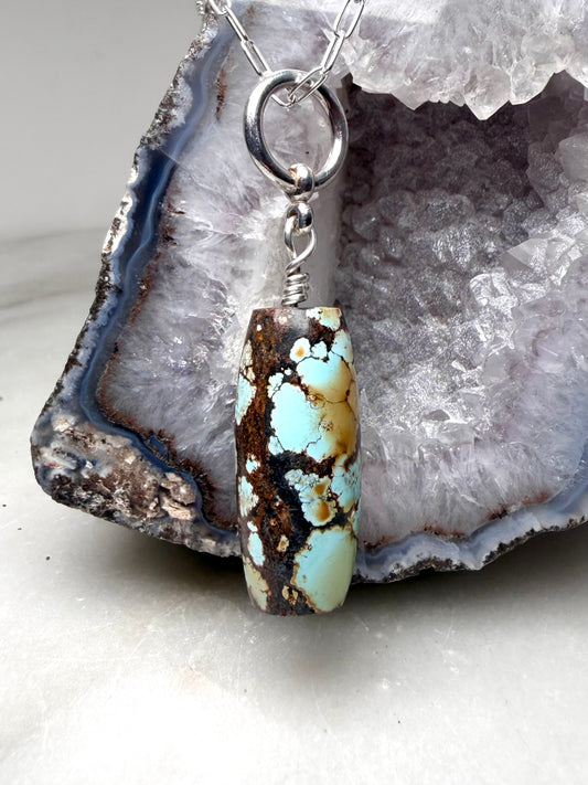 Turquoise Pendulum Pendant | Sterling Silver