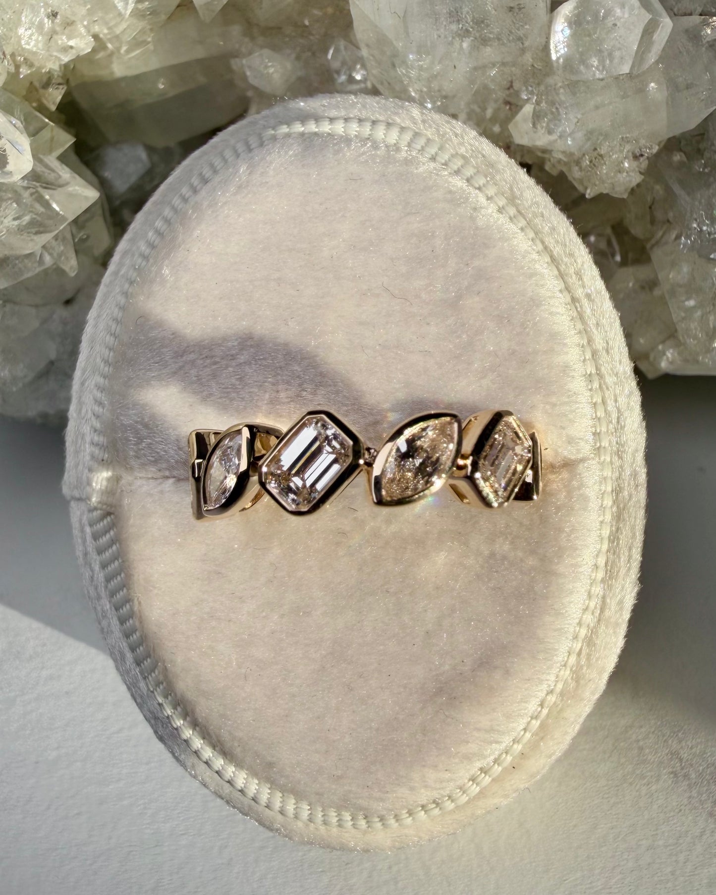 Radiant & Marquise Diamond Ring | 14k Yellow Gold
