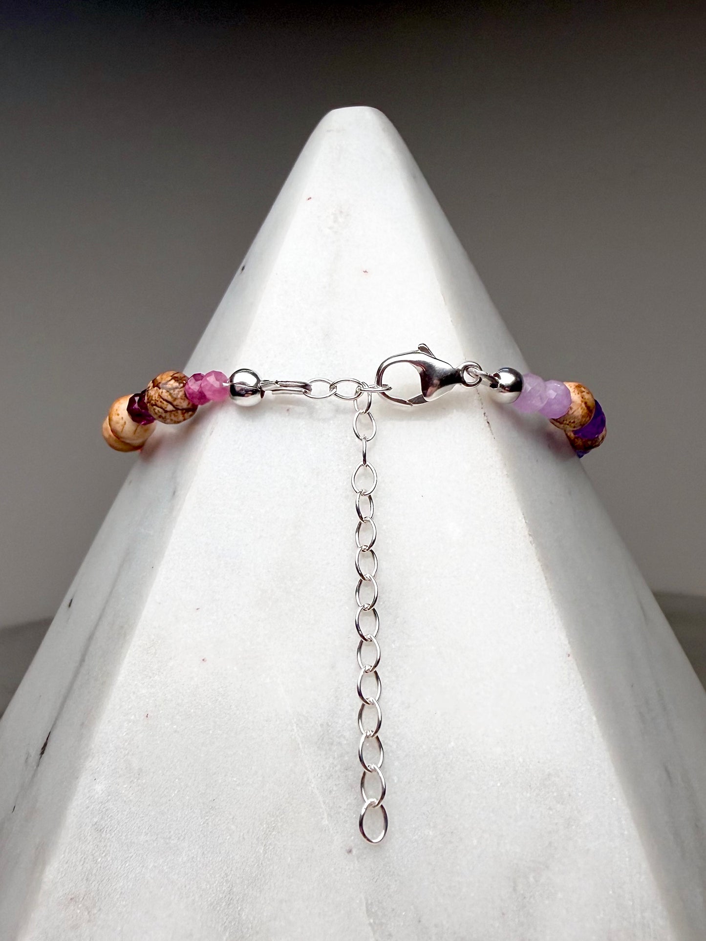 Jasper & Rainbow Gemstone Bracelet | Sterling Silver