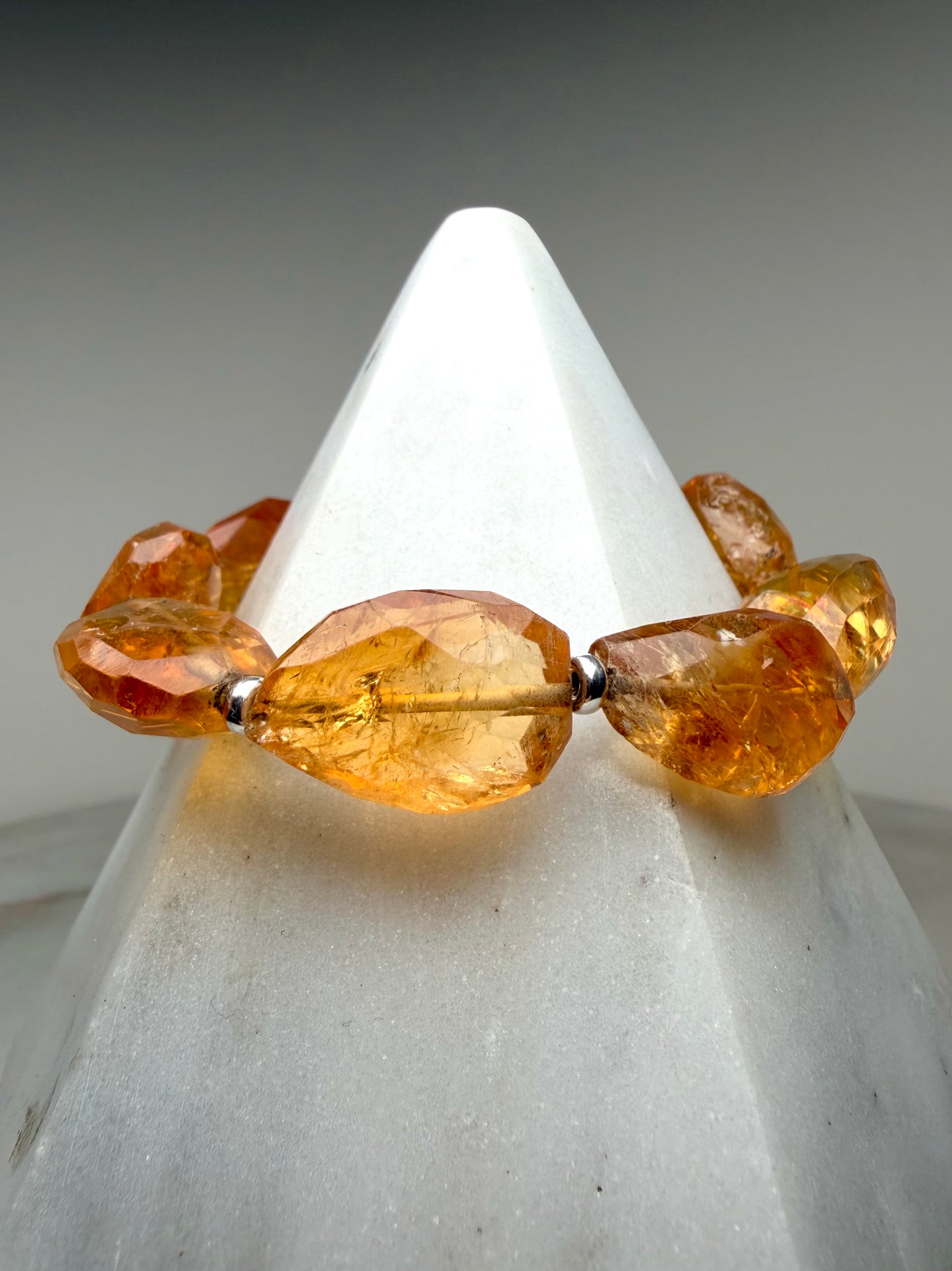 Chunky Citrine Bracelet | Sterling Silver