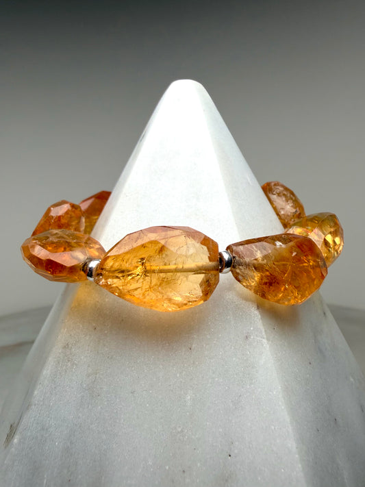 Chunky Citrine Bracelet | Sterling Silver