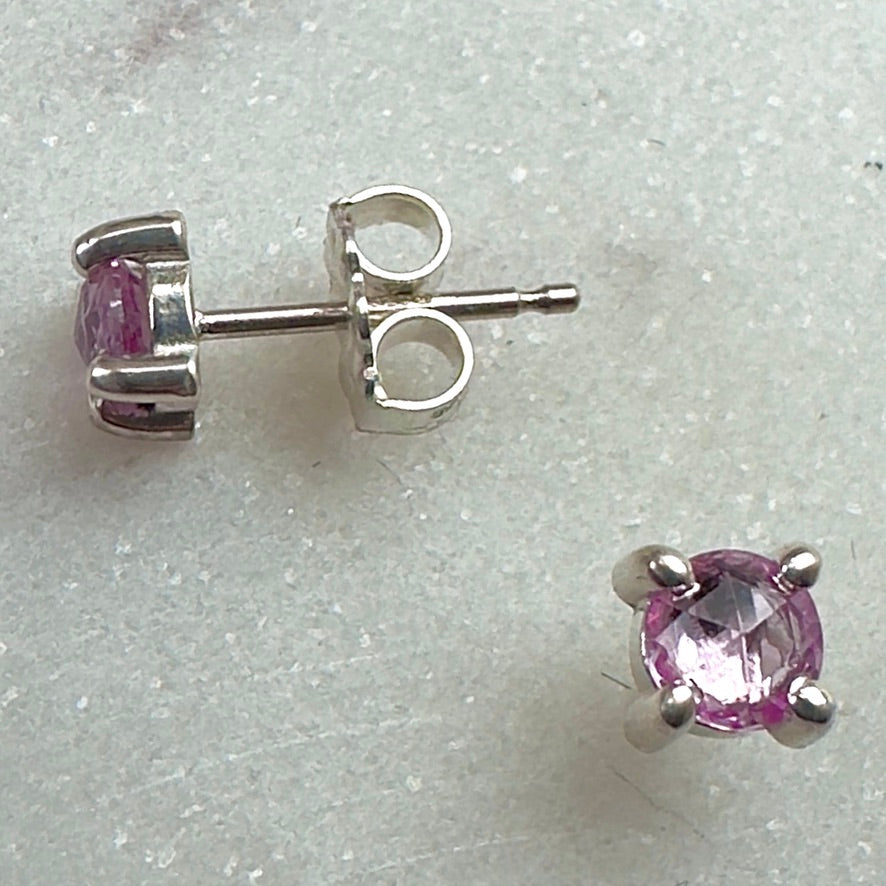 Gemstone Stud Earrings: 4 Prong Settings