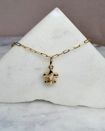 Fleur De Lis Charm | 14k Yellow Gold