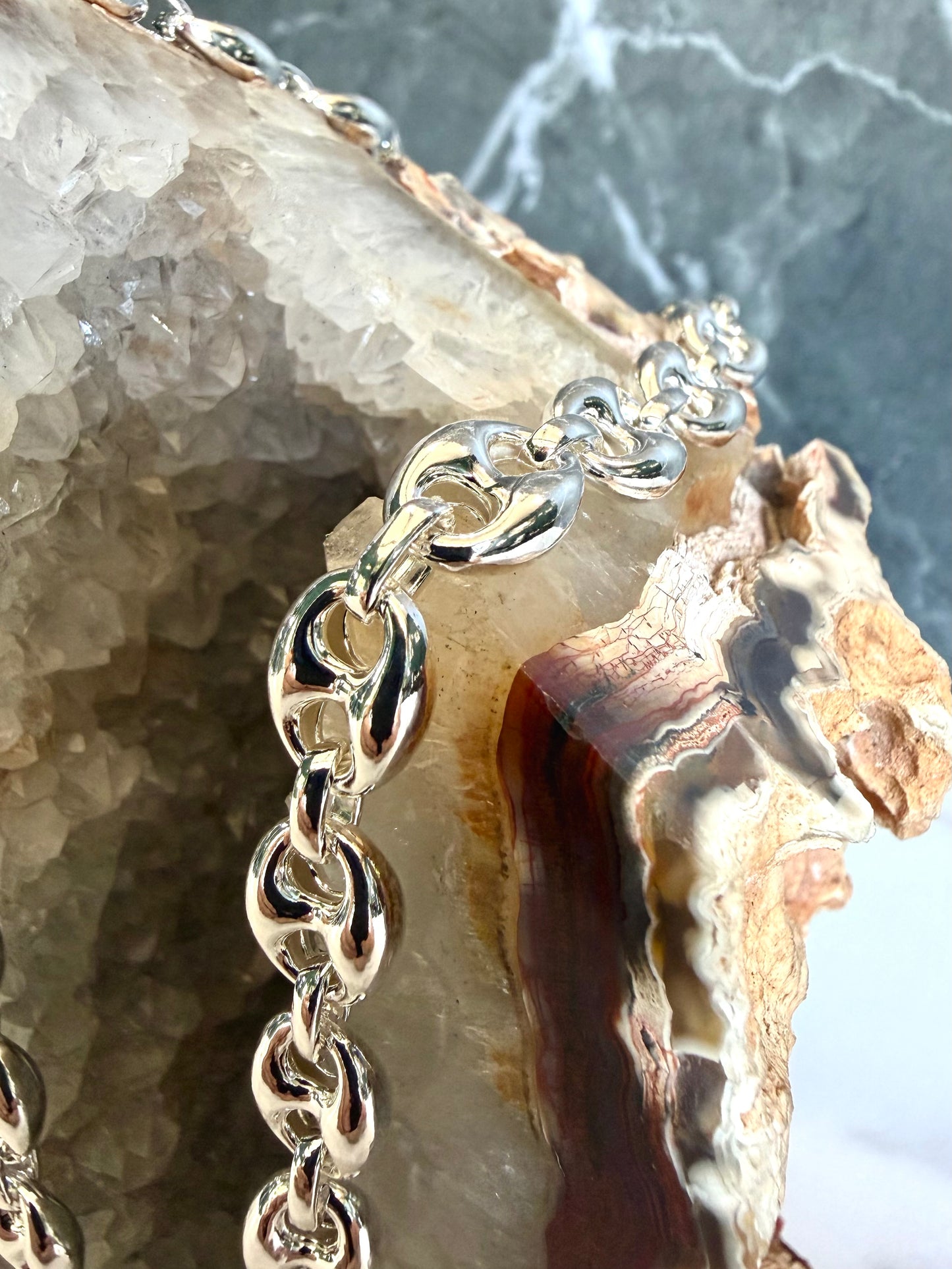 Puffed Anchor Chain | 9mm Wide | Sterling Silver