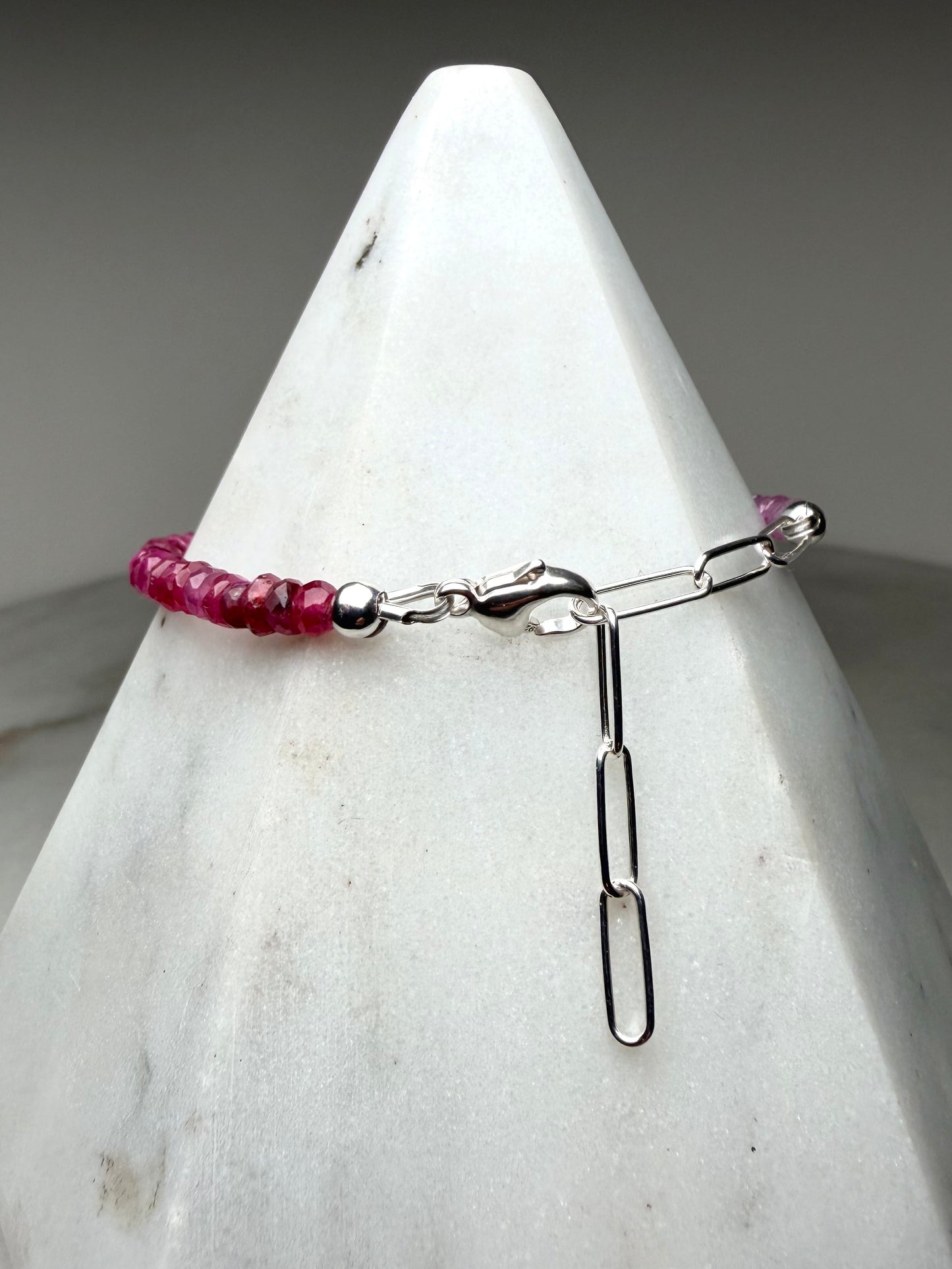Pink Sapphire Ombre Bracelet | Sterling Silver