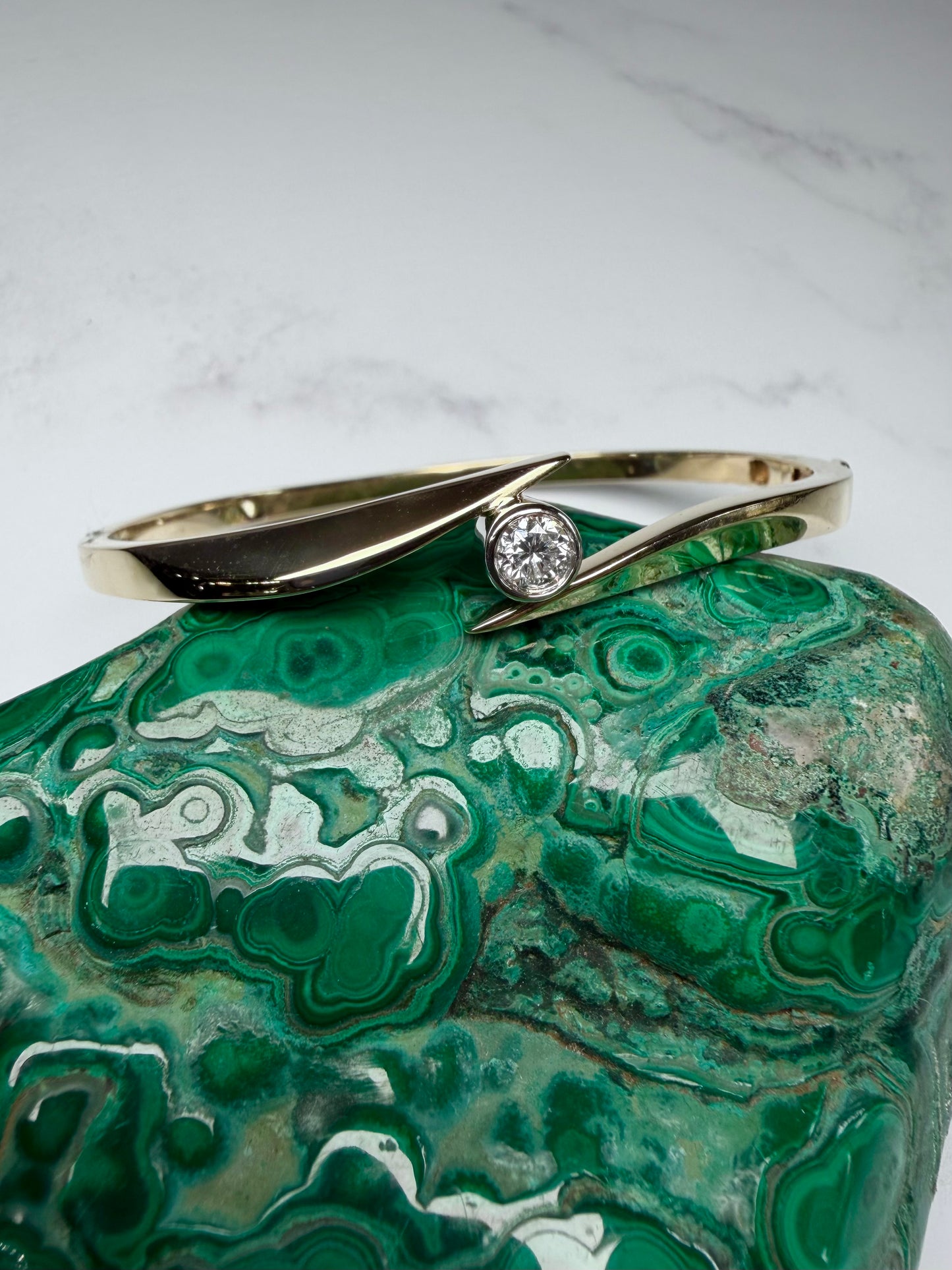 Diamond Bypass Bangle | 14k Yellow Gold | LUX FORGE Legacy Collection