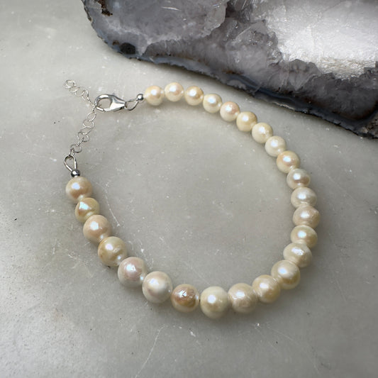 Pearl Bracelet | Sterling Silver | Adjustable