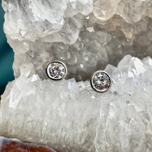 White Gold Diamond Stud Earrings