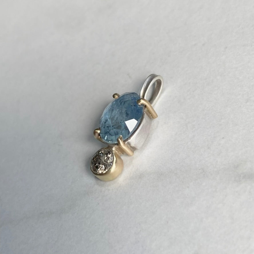 Montana Sapphire & Diamond Duo Pendant