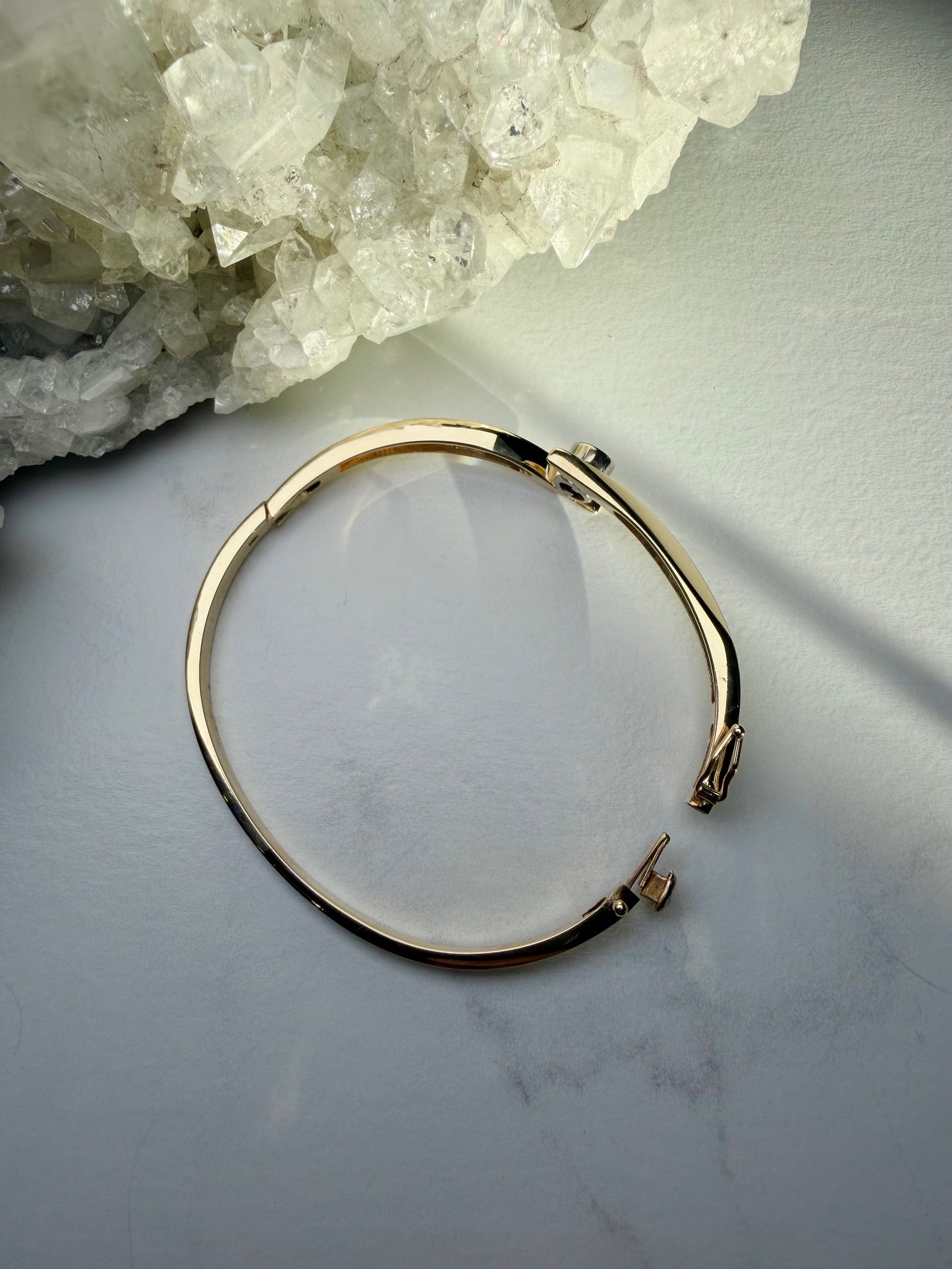 Diamond Bypass Bangle | 14k Yellow Gold | LUX FORGE Legacy Collection