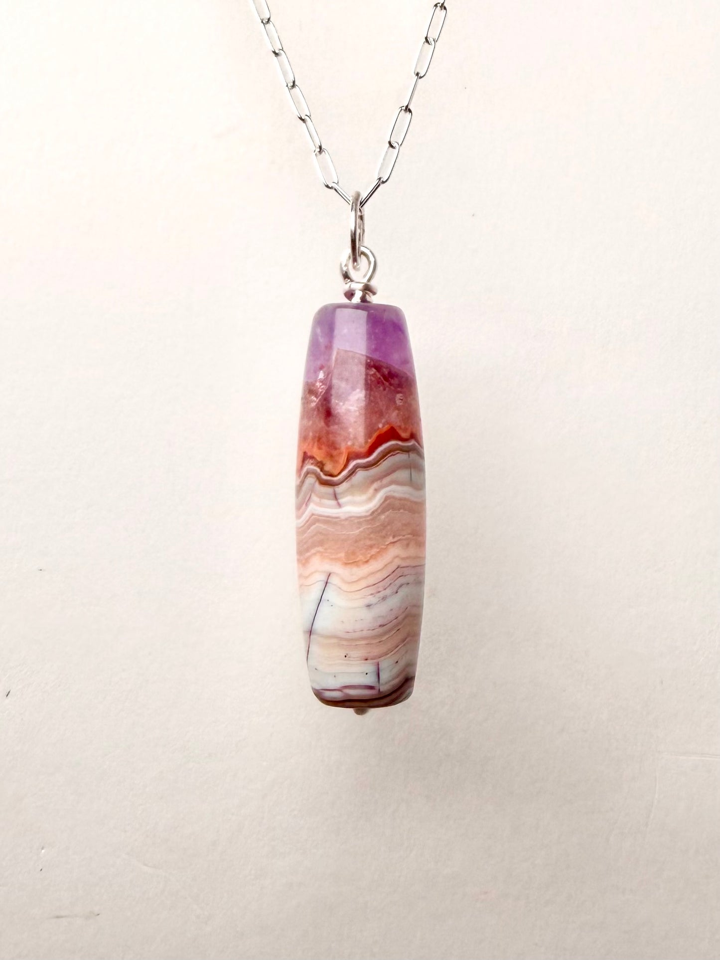 Rainbow Amethyst Pendulum Pendant | Sterling Silver
