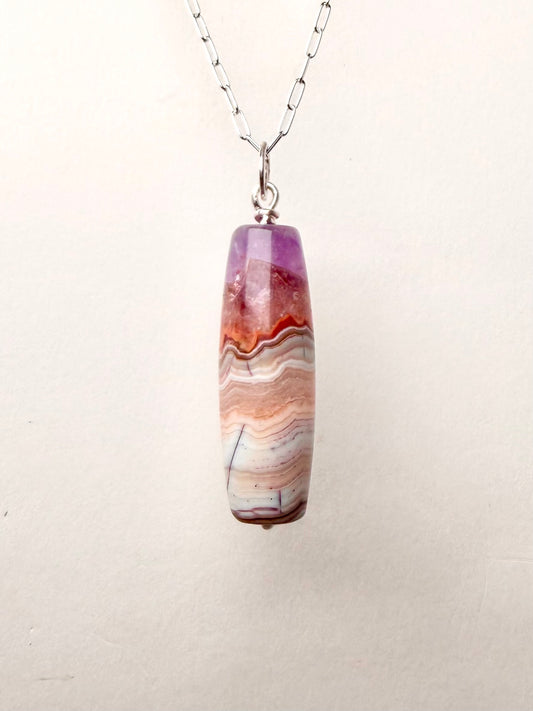Rainbow Amethyst Pendulum Pendant | Sterling Silver