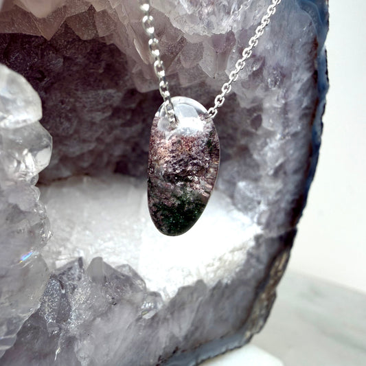 Garden Quartz Floating Necklace | Sterling Silver