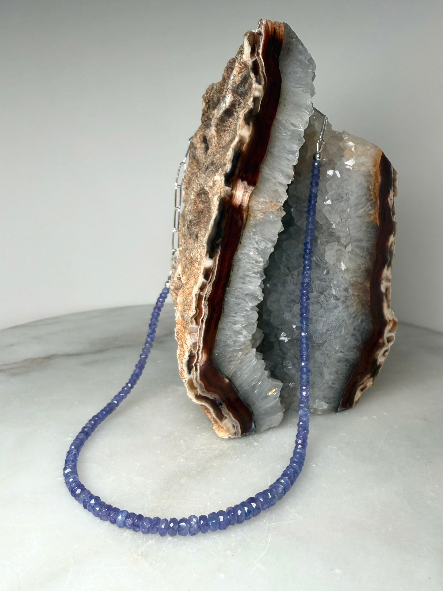 Faceted Tanzanite Necklace | Sterling Silver