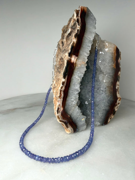 Faceted Tanzanite Necklace | Sterling Silver