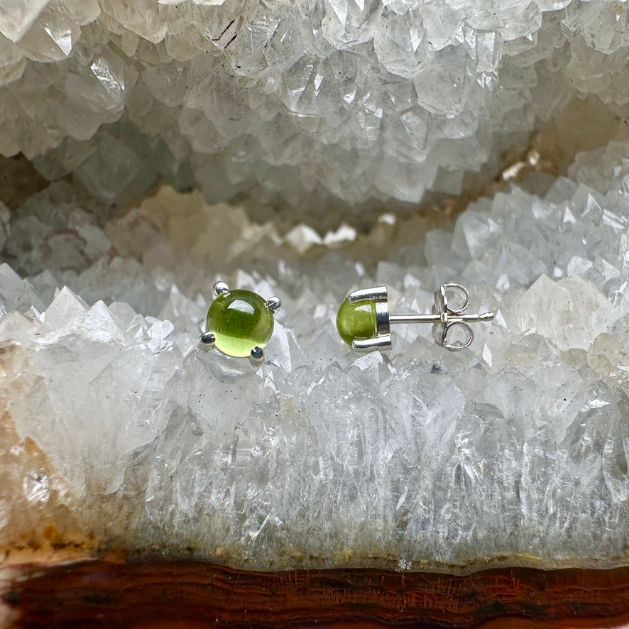 Peridot Stud Earrings | Sterling Silver