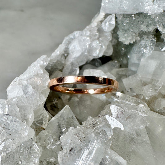 14k Rose Gold Flat Band