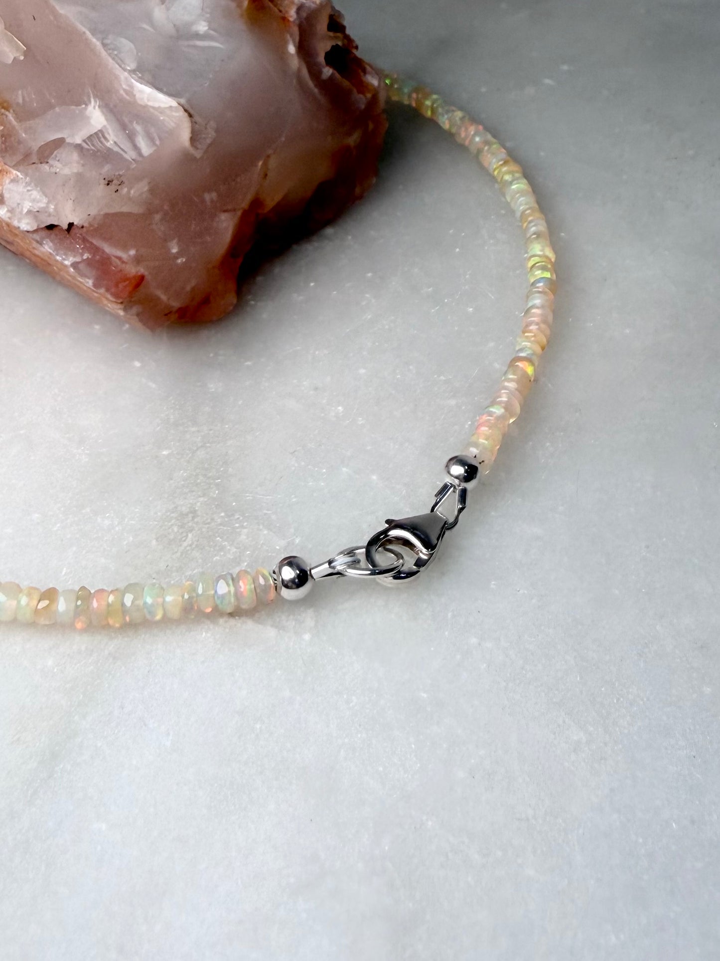 Golden Ethiopian Opal Necklace | Sterling Silver