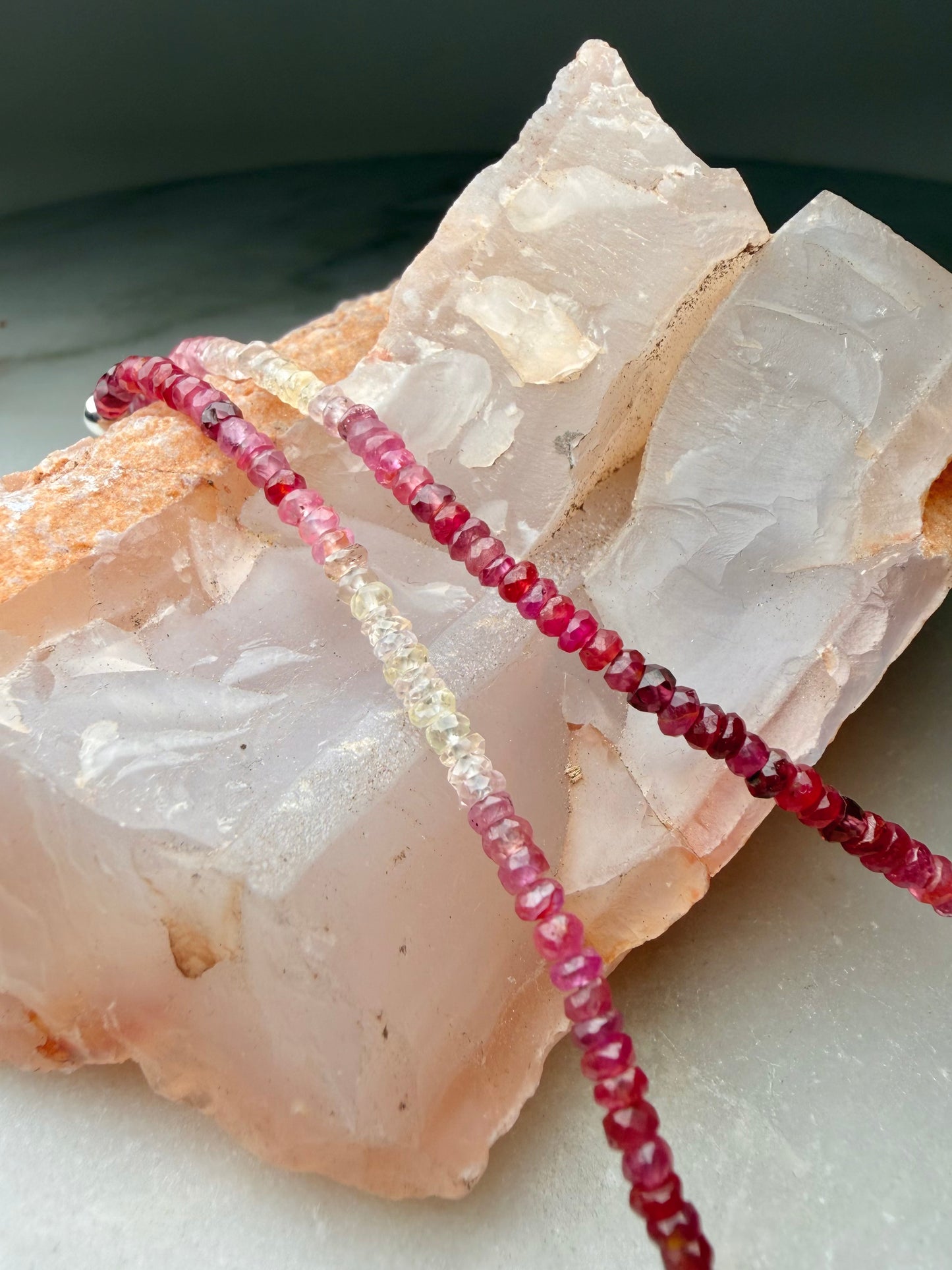 Ruby Ombre Strand Necklace | Sterling Silver