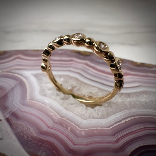 Stackable Bezel-Set Lab Grown Diamond Ring | 14k Yellow Gold