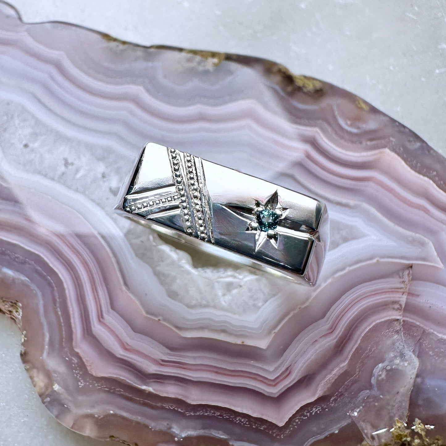 Art Deco Inspired Signet Ring | Sterling Silver