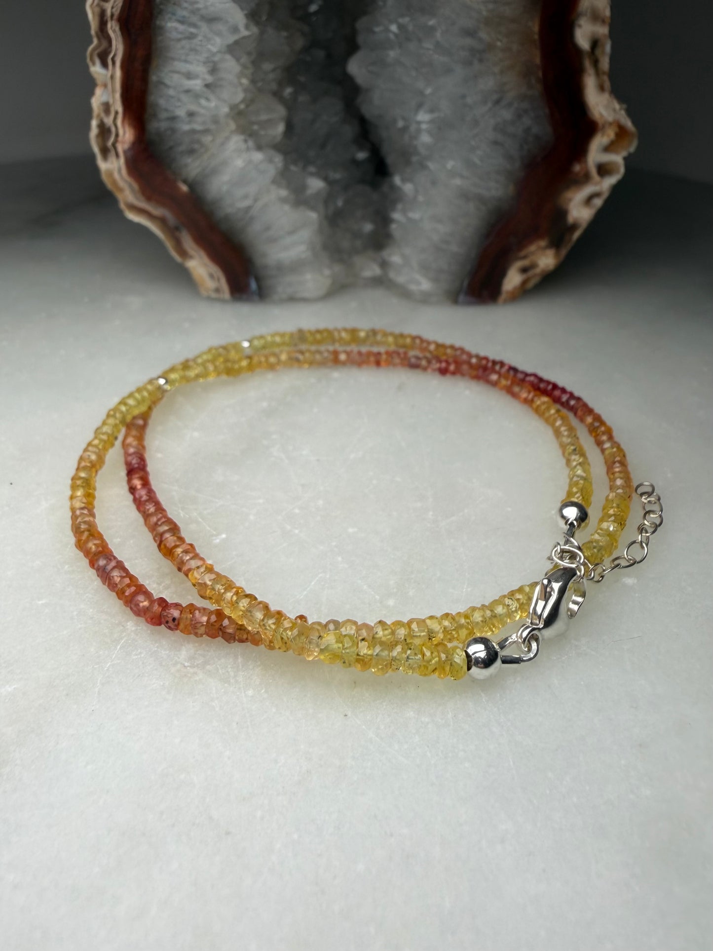 Golden Sapphire Ombre Necklace | Sterling Silver