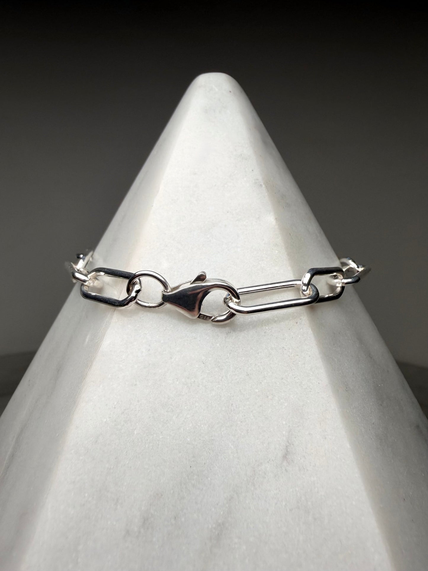 Paperclip Chain Bracelet | 6mm Wide | Sterling Silver