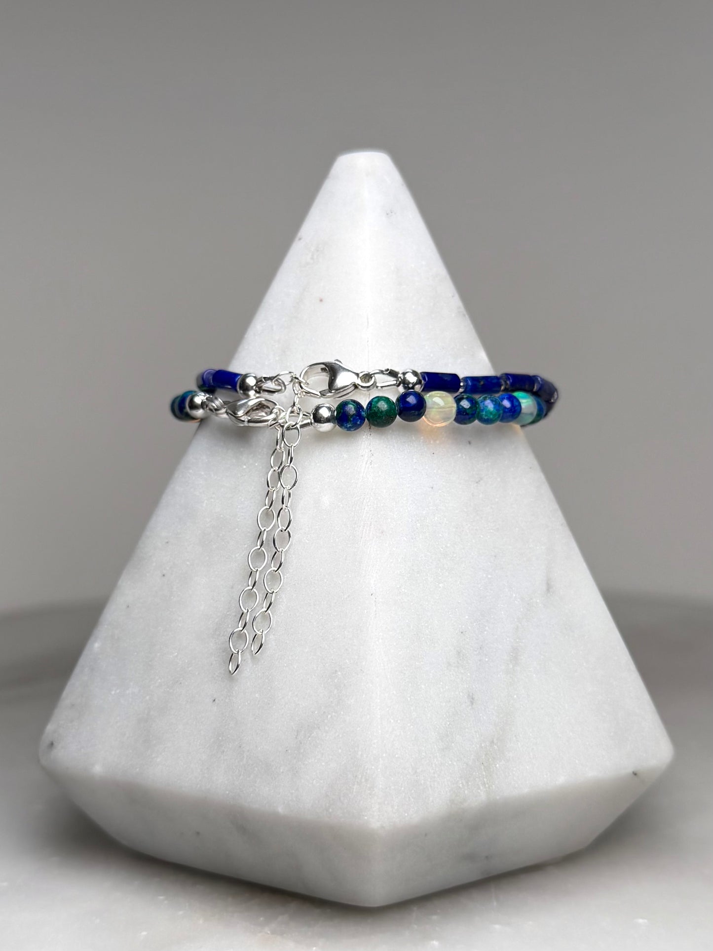 Azurite & Opal Bracelet | Sterling Silver
