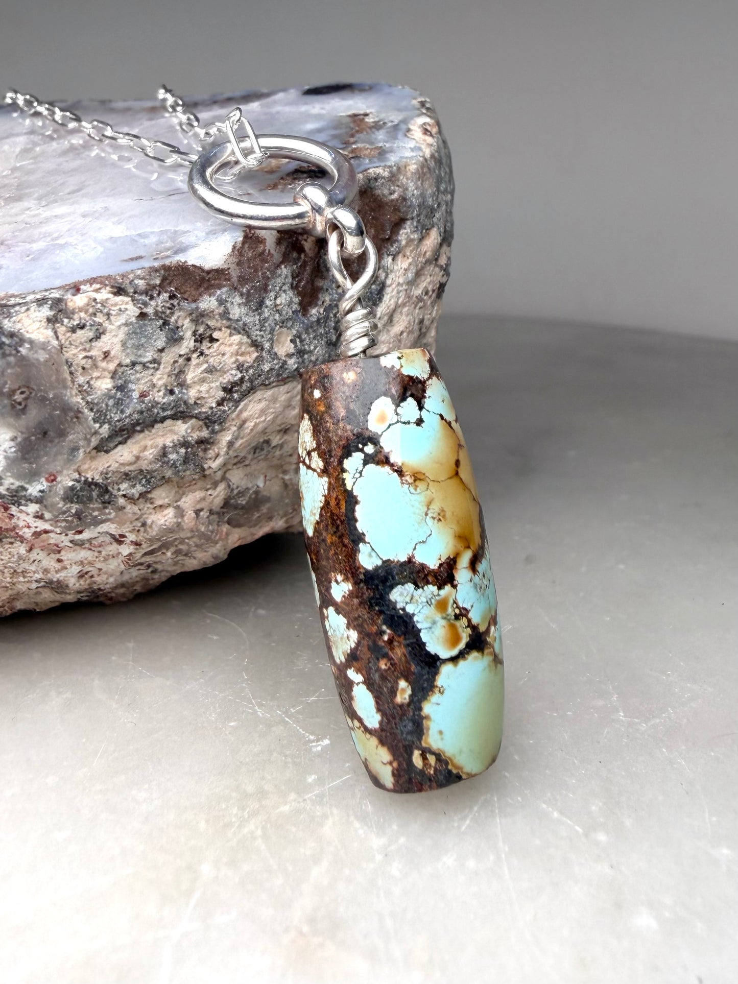Turquoise Pendulum Pendant | Sterling Silver