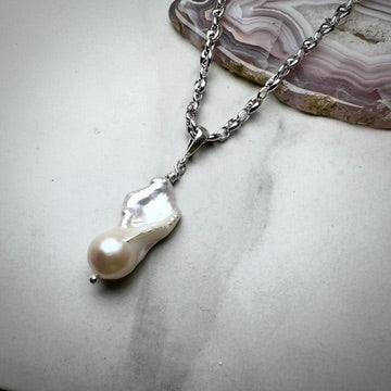 Baroque Pearl Pendant | Sterling Silver