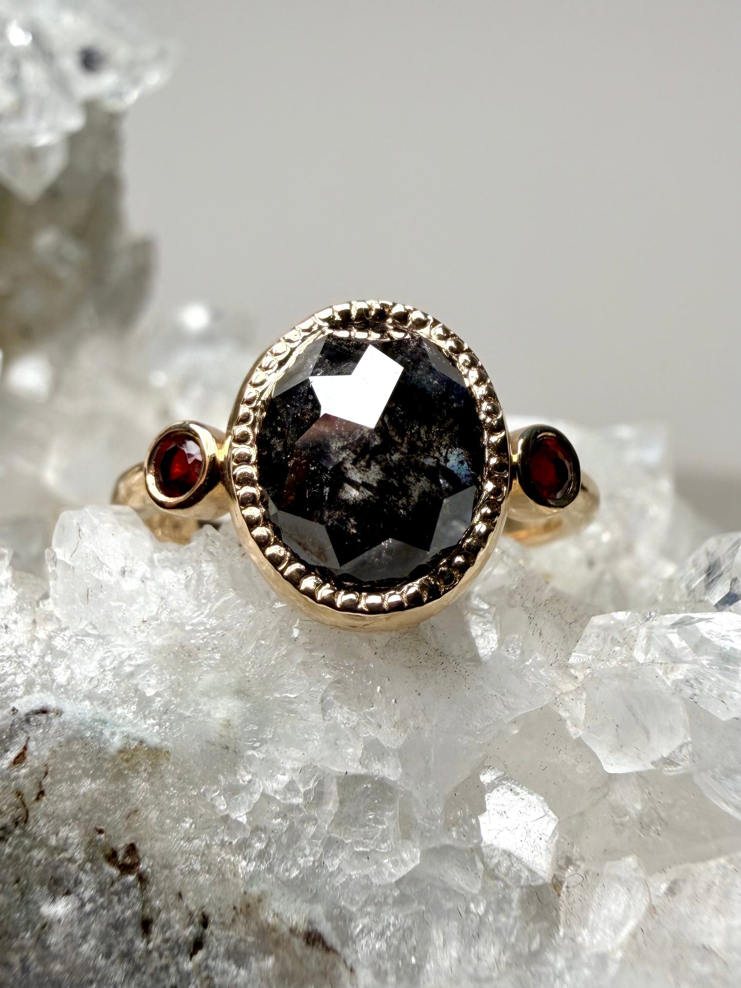 Royal Black Diamond Ring | 14k Yellow Gold