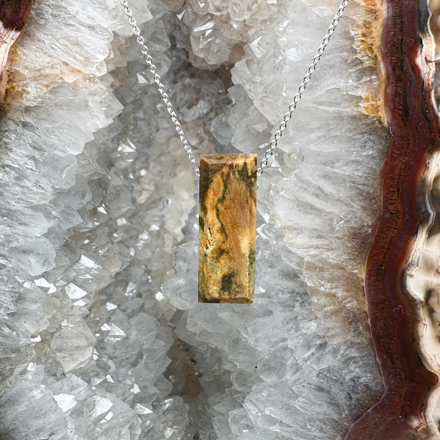 Marbled Jasper Floating Necklace | Sterling Silver