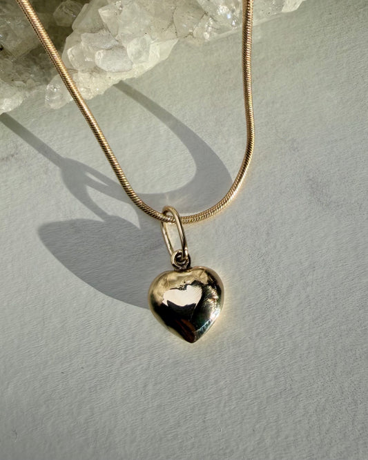 Puffy Heart Charm | 14k Yellow Gold | LUX FORGE Legacy Collection