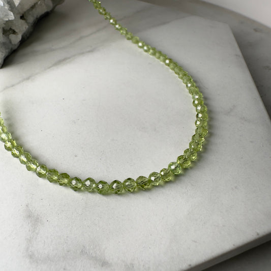 Faceted Peridot Beaded Necklace