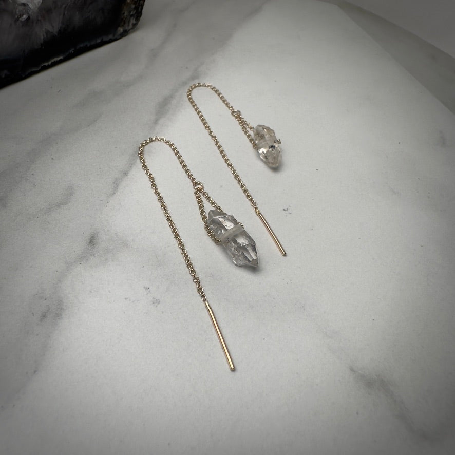 Quartz Crystal Threader Earring