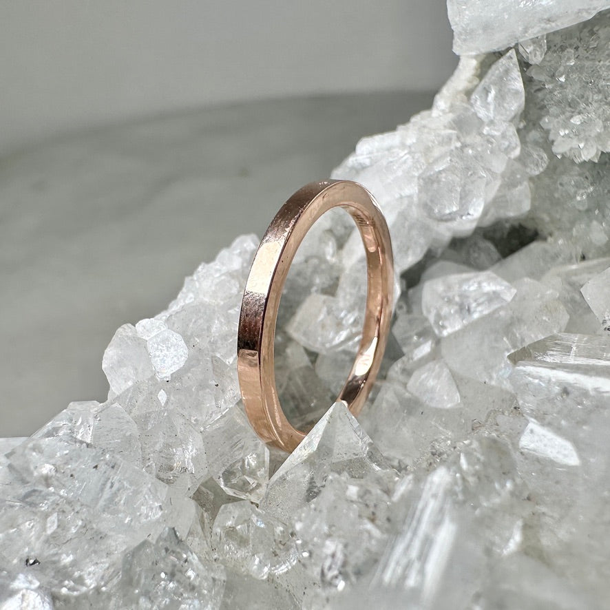 14k Rose Gold Flat Band