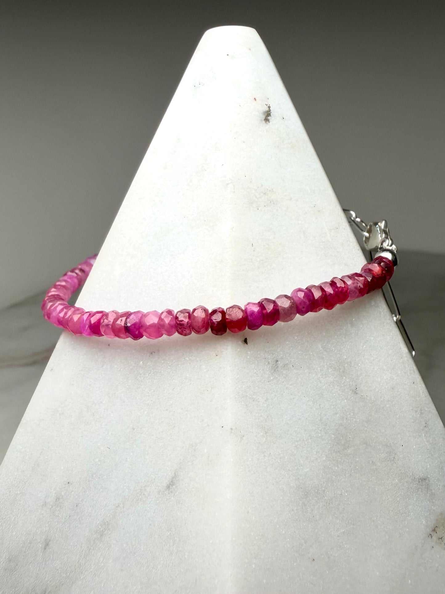 Pink Sapphire Ombre Bracelet | Sterling Silver