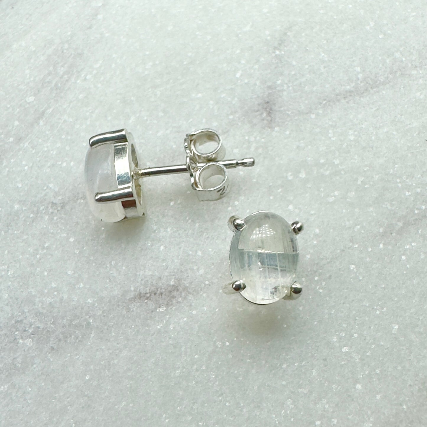 Gemstone Stud Earrings: 4 Prong Settings