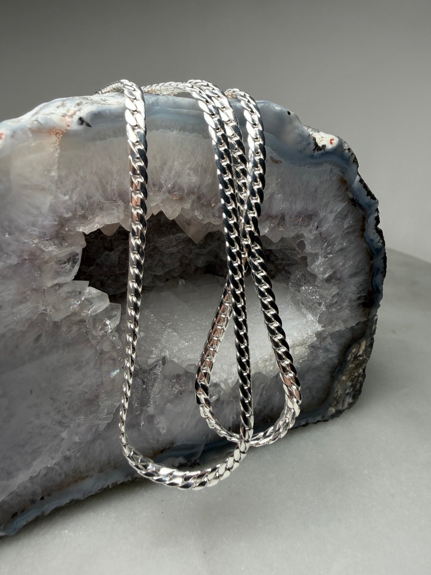 Beveled Curb Chain | 2.9mm Wide | Sterling Silver