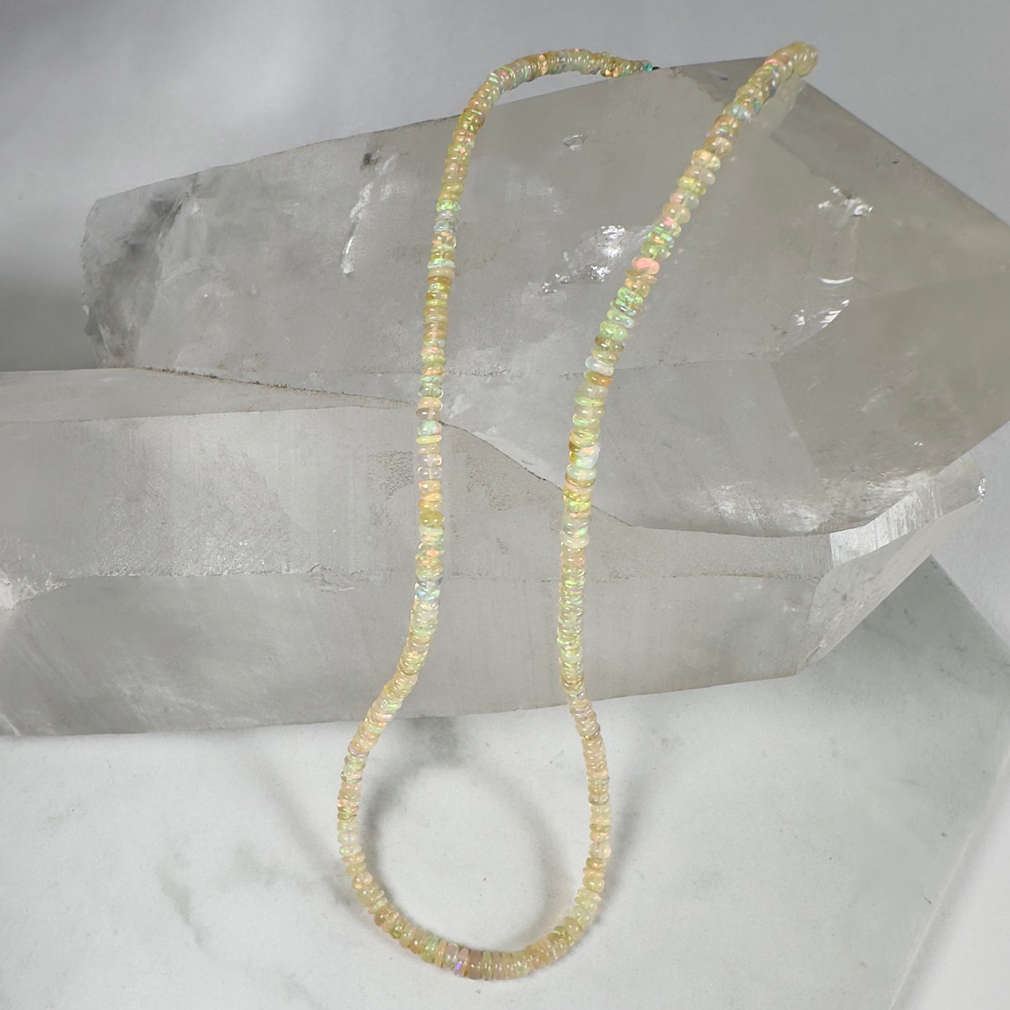 Golden Opal Beaded Necklace