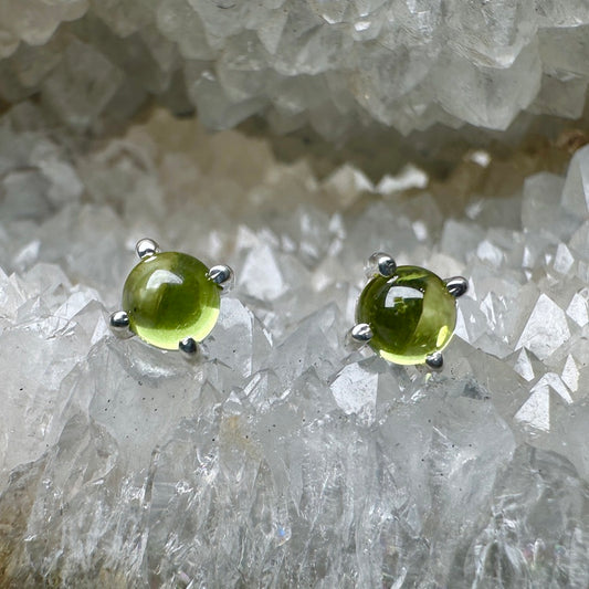 Peridot Stud Earrings | Sterling Silver
