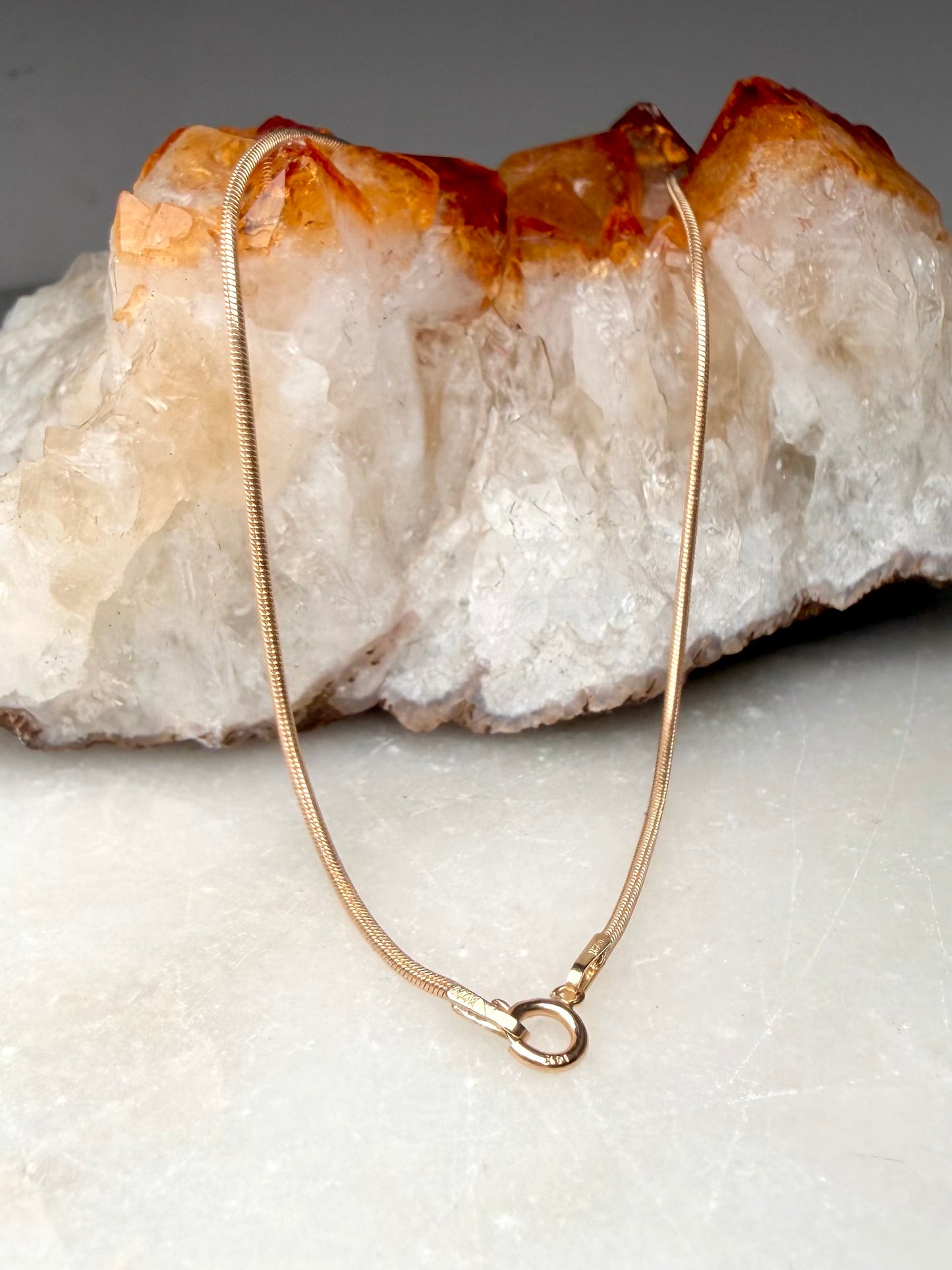 Elegant Snake Chain | 1mm Wide| 14k Yellow Gold