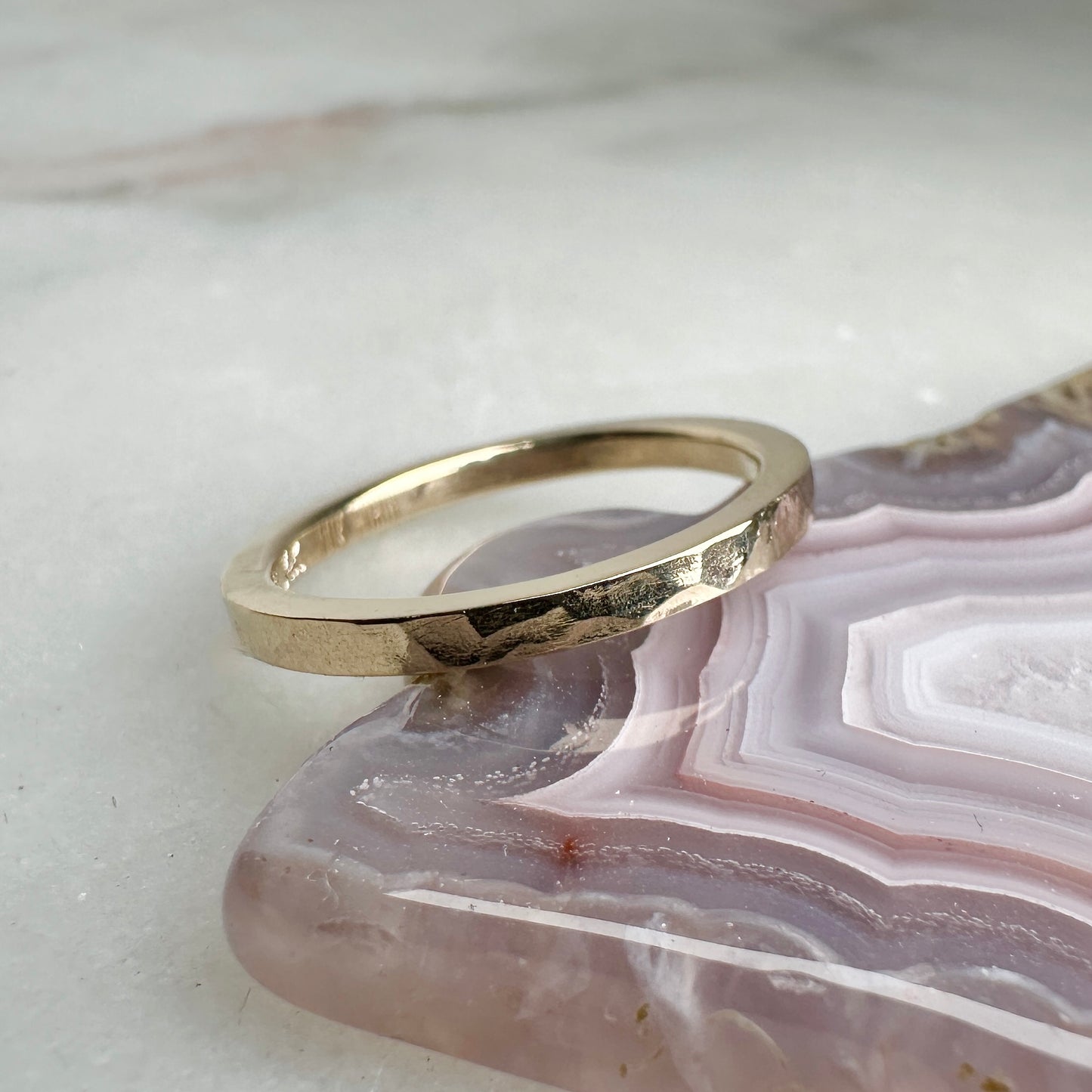 Hammered Band | 14k Yellow Gold