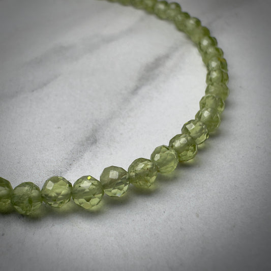 Peridot Beaded Bracelet | Sterling Silver | Adjustable