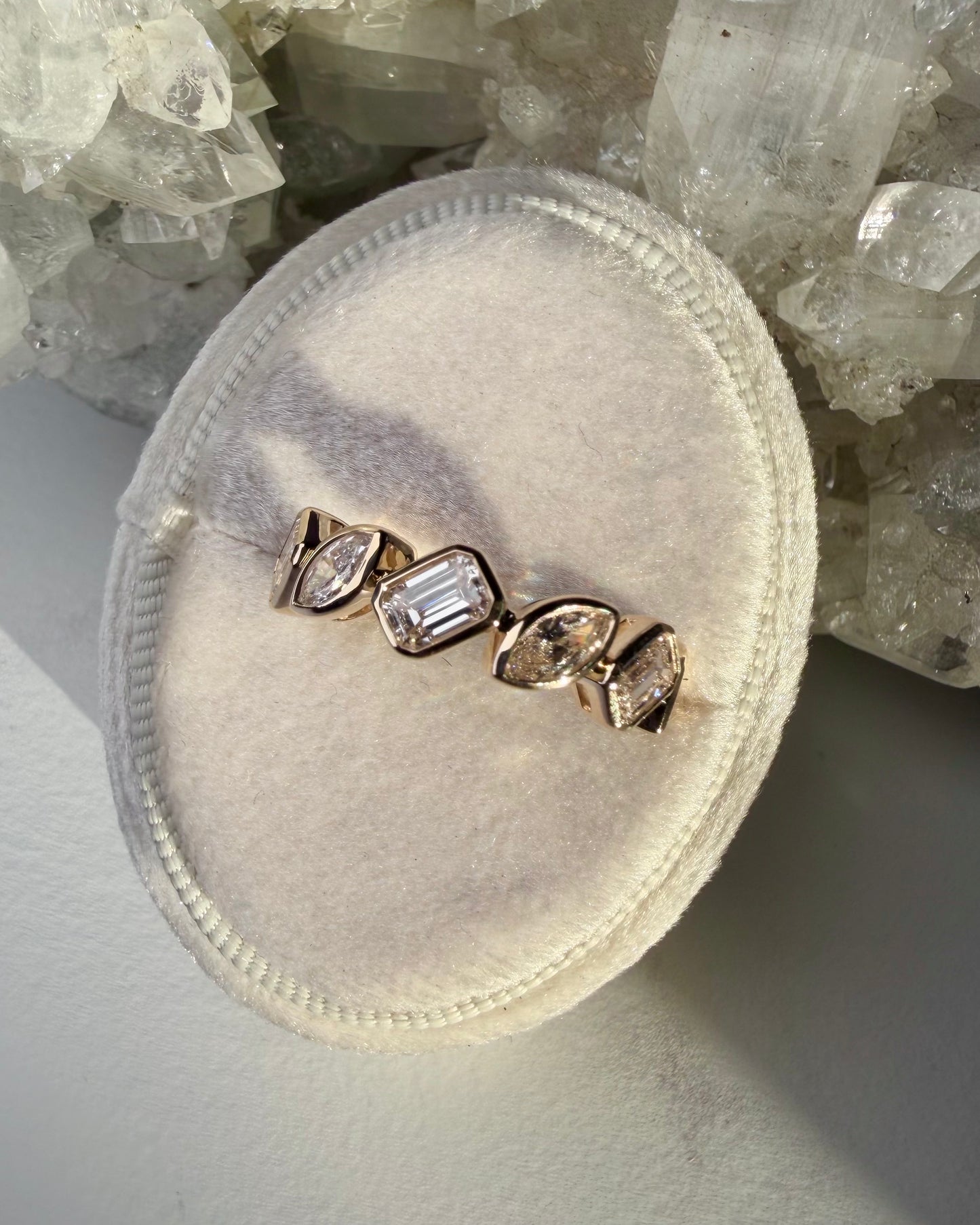 Radiant & Marquise Diamond Ring | 14k Yellow Gold