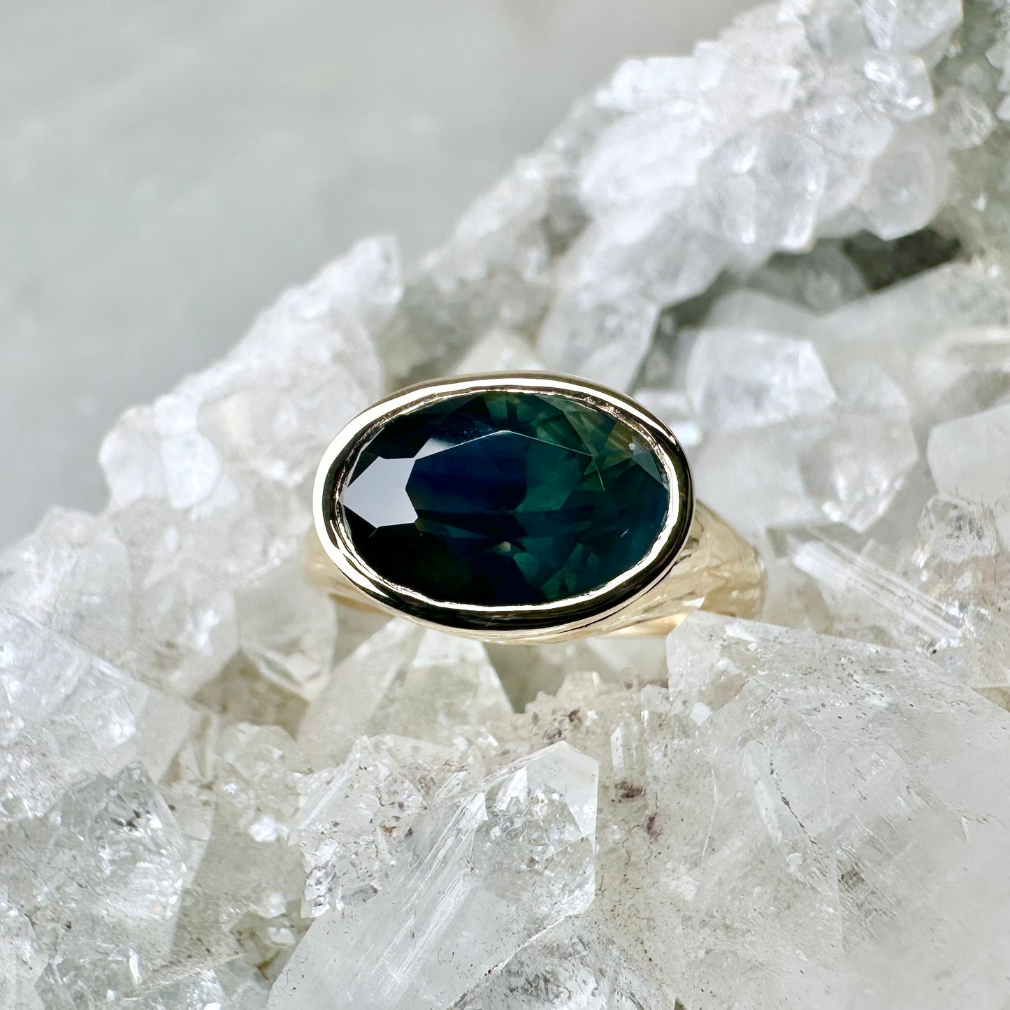 Indigo Silk Sapphire Ring | 14k Yellow Gold