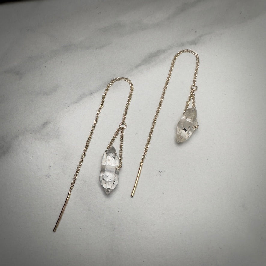 Quartz Crystal Threader Earring