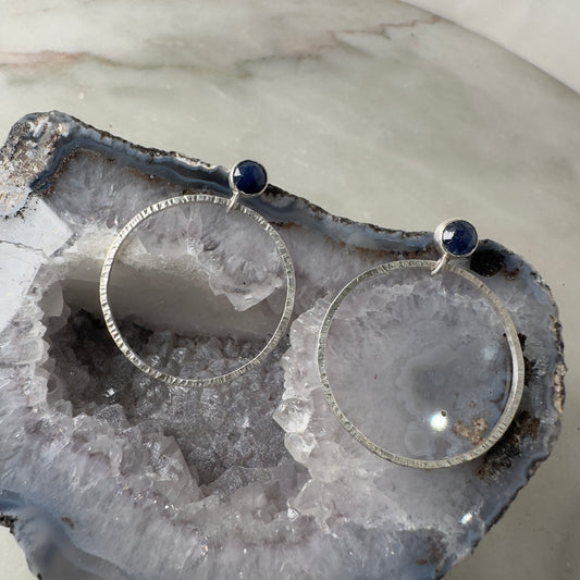 Sapphire Geometric Dangle Earrings